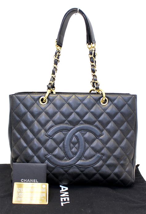 chanel black bag tote|large black chanel tote bag.